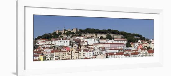 View over the old town to Castelo de Sao Jorge castle, Lisbon, Portugal, Europe-Markus Lange-Framed Photographic Print