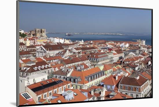 View over the old town to Se Cathedral and Tejo River, Lisbon, Portugal, Europe-Markus Lange-Mounted Photographic Print
