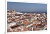 View over the old town to Se Cathedral and Tejo River, Lisbon, Portugal, Europe-Markus Lange-Framed Photographic Print