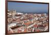 View over the old town to Se Cathedral and Tejo River, Lisbon, Portugal, Europe-Markus Lange-Framed Photographic Print