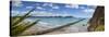 View over the Picturesque Tologa Bay Wharf, Tologa Bay, East Cape, North Island, New Zealand-Doug Pearson-Stretched Canvas