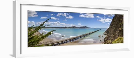 View over the Picturesque Tologa Bay Wharf, Tologa Bay, East Cape, North Island, New Zealand-Doug Pearson-Framed Photographic Print