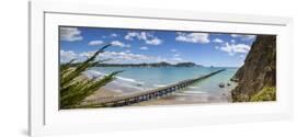 View over the Picturesque Tologa Bay Wharf, Tologa Bay, East Cape, North Island, New Zealand-Doug Pearson-Framed Photographic Print