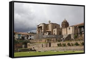 View over the Qorikancha and Santo Domingo Church, Cuzco, Peru, South America-Yadid Levy-Framed Stretched Canvas