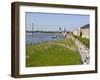 View Over the Rheinuferpromenade Along the River Rhine Towards the Old City, North Rhine Westphalia-Yadid Levy-Framed Photographic Print