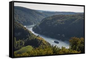 View over the River Danube Breakthrough Near Weltenburg Monastery, Bavaria, Germany, Europe-Michael Runkel-Framed Stretched Canvas