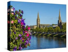 View over the River Ness towards the St. Columba and Free North Churches, Inverness, Highlands, Sco-Karol Kozlowski-Stretched Canvas