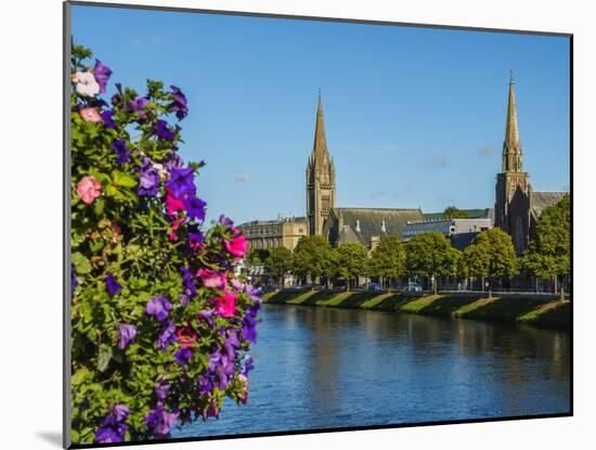 View over the River Ness towards the St. Columba and Free North Churches, Inverness, Highlands, Sco-Karol Kozlowski-Mounted Photographic Print