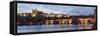 View over the River Vltava to Charles Bridge and the Castle District-Markus Lange-Framed Stretched Canvas