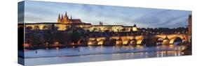 View over the River Vltava to Charles Bridge and the Castle District-Markus Lange-Stretched Canvas