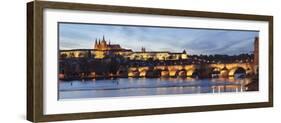 View over the River Vltava to Charles Bridge and the Castle District-Markus Lange-Framed Photographic Print