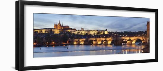 View over the River Vltava to Charles Bridge and the Castle District-Markus Lange-Framed Photographic Print