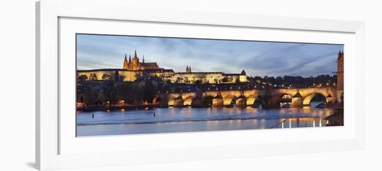 View over the River Vltava to Charles Bridge and the Castle District-Markus Lange-Framed Photographic Print