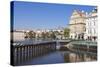 View over the River Vltava to Smetana Museum-Markus Lange-Stretched Canvas