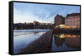 View over the River Vltava to Smetana Museum-Markus-Framed Stretched Canvas