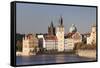 View over the River Vltava to Smetana Museum-Markus-Framed Stretched Canvas