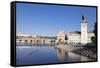 View over the River Vltava to Smetana Museum-Markus-Framed Stretched Canvas