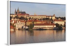 View over the River Vltava to the Castle District with St. Vitus Cathedral and Royal Palace-Markus-Framed Photographic Print