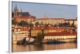 View over the River Vltava to the Castle District with St. Vitus Cathedral and Royal Palace-Markus-Framed Photographic Print