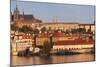 View over the River Vltava to the Castle District with St. Vitus Cathedral and Royal Palace-Markus-Mounted Photographic Print