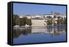 View over the River Vltava to the Castle District with St. Vitus Cathedral and Royal Palace-Markus-Framed Stretched Canvas