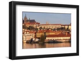 View over the River Vltava to the Castle District with St. Vitus Cathedral and Royal Palace-Markus-Framed Photographic Print