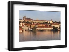 View over the River Vltava to the Castle District with St. Vitus Cathedral and Royal Palace-Markus-Framed Photographic Print