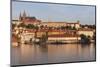 View over the River Vltava to the Castle District with St. Vitus Cathedral and Royal Palace-Markus-Mounted Photographic Print