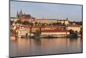 View over the River Vltava to the Castle District with St. Vitus Cathedral and Royal Palace-Markus-Mounted Photographic Print