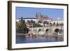 View over the River Vltava with Excursion Boat to Charles Bridge and the Castle District-Markus-Framed Photographic Print