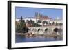 View over the River Vltava with Excursion Boat to Charles Bridge and the Castle District-Markus-Framed Photographic Print