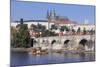View over the River Vltava with Excursion Boat to Charles Bridge and the Castle District-Markus-Mounted Photographic Print
