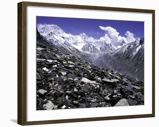 View Over the Ronbuk Glacier, Tibet-Michael Brown-Framed Photographic Print