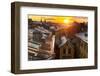 View over the Rooftops of the Historic Center of St. Petersburg, Russia during an Amazing Sunset.-De Visu-Framed Photographic Print