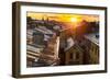 View over the Rooftops of the Historic Center of St. Petersburg, Russia during an Amazing Sunset.-De Visu-Framed Photographic Print