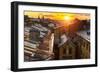 View over the Rooftops of the Historic Center of St. Petersburg, Russia during an Amazing Sunset.-De Visu-Framed Photographic Print