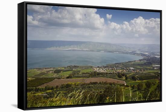 View over the Sea of Galilee (Lake Tiberias), Israel. Middle East-Yadid Levy-Framed Stretched Canvas