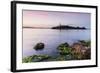 View over the Sea on the Lighthouse of the Island Illa D'Alcanada, Daybreak, Alcanada-P. Kaczynski-Framed Photographic Print