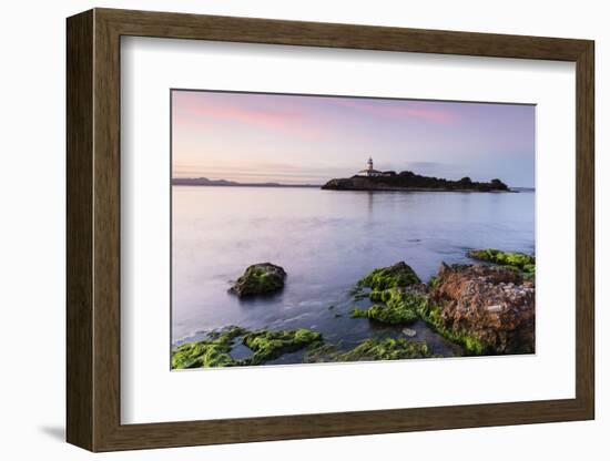 View over the Sea on the Lighthouse of the Island Illa D'Alcanada, Daybreak, Alcanada-P. Kaczynski-Framed Photographic Print