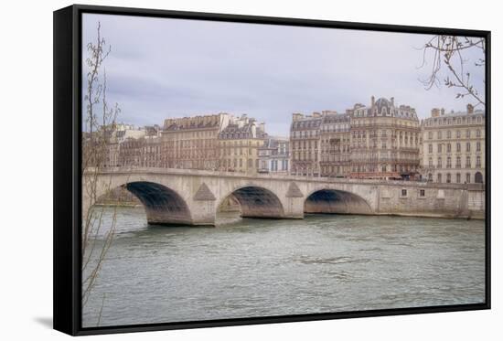 View Over The Seine-Cora Niele-Framed Stretched Canvas