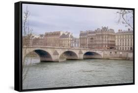 View Over The Seine-Cora Niele-Framed Stretched Canvas