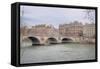 View Over The Seine-Cora Niele-Framed Stretched Canvas