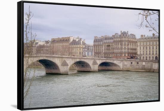 View Over The Seine-Cora Niele-Framed Stretched Canvas