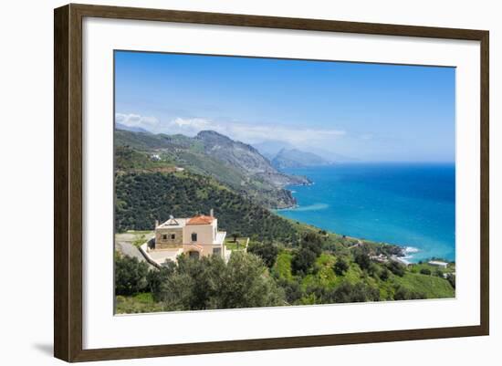 View over the South Coast of Crete, Greek Islands, Greece, Europe-Michael Runkel-Framed Photographic Print