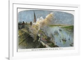 View over the St Lawrence River from the Citadel of Quebec, Canada, C1875-null-Framed Giclee Print