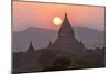 View over the Temples of Bagan at Sunset-Lee Frost-Mounted Photographic Print