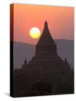 View over the Temples of Bagan at Sunset-Lee Frost-Stretched Canvas