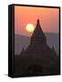 View over the Temples of Bagan at Sunset-Lee Frost-Framed Stretched Canvas