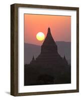 View over the Temples of Bagan at Sunset-Lee Frost-Framed Photographic Print