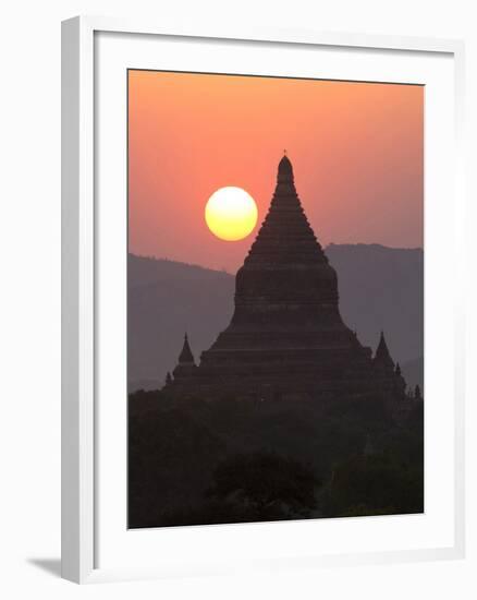 View over the Temples of Bagan at Sunset-Lee Frost-Framed Photographic Print